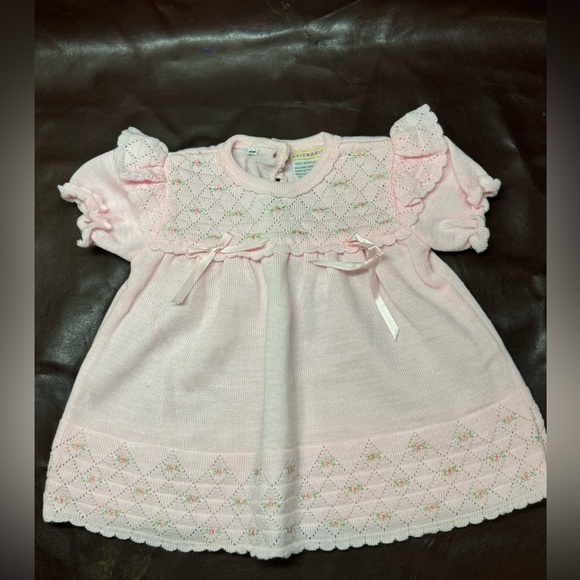 Friemanit Vintage baby pink sweater dress. Size: 6 months - Picture 1 of 6
